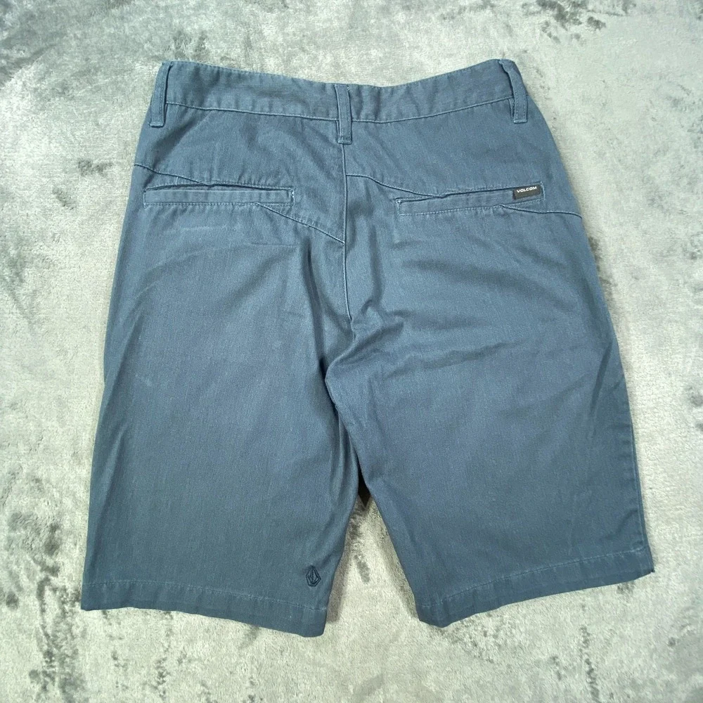 Volcom Hybrid‎ Shorts Blue Mens 28 Chino Streetwear Skater Surf Grunge Baggy
